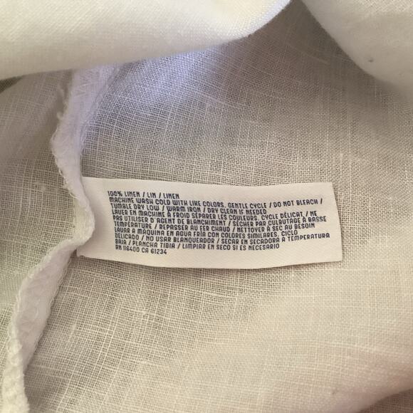 28 Palms White Linen Button-Down Shirt Men’s M Long Sleeve Resort Casual - Picture 7 of 7